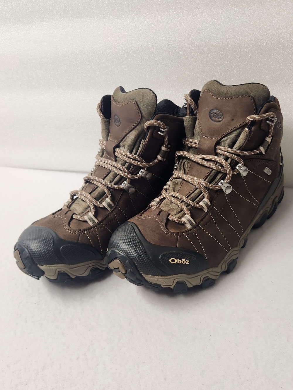 Oboz Bridger Mid Waterproof Hiking Boots Bdry Brown Nubuck Leather Trail Sz 8.5